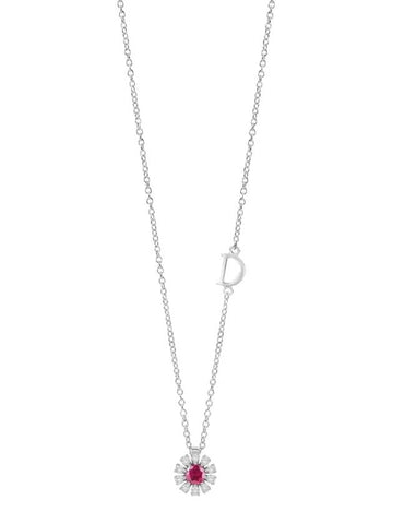 Margherita Diamond Ruby White Gold Necklace Necklace Women - DAMIANI - BALAAN 1