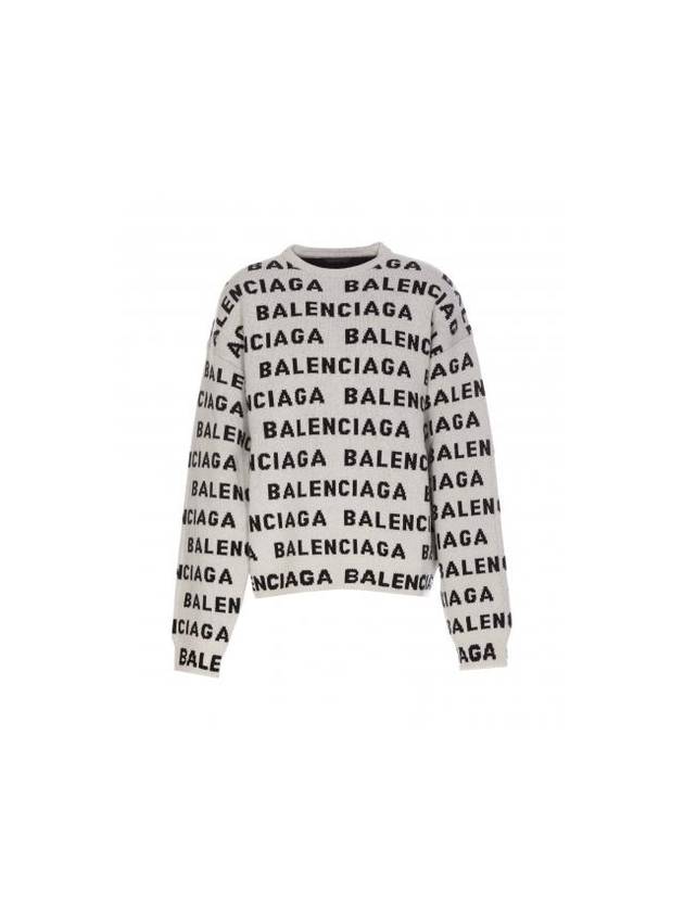 All-Over Logo Sweatshirt White - BALENCIAGA - BALAAN 1