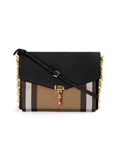 House Check Leather Macken Chain Cross Bag Black - BURBERRY - BALAAN 1