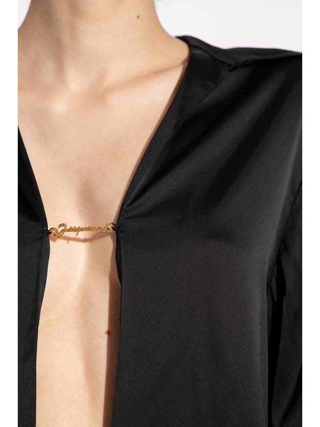 La Chemise Notte Open Charm Logo Shirt Black - JACQUEMUS - BALAAN 6