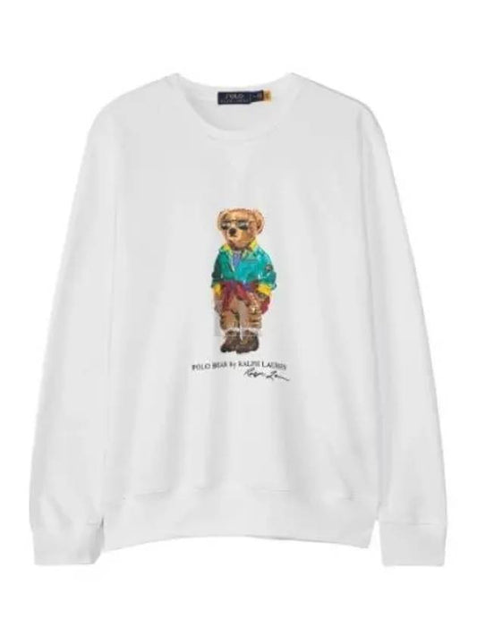 Bear Print Cotton Sweatshirt White - POLO RALPH LAUREN - BALAAN 2
