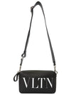 VLTN Logo Leather Cross Bag Black - VALENTINO - BALAAN 8