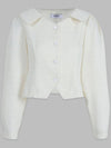 Dandelion open collar tweed blouse cream - MICANE - BALAAN 7