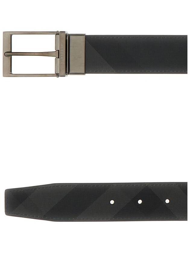 Reversible Checkered Printed Buckle Leather Belt Black - BURBERRY - BALAAN 3