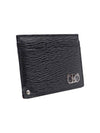 Double Gancini Leather Card Wallet Black - SALVATORE FERRAGAMO - BALAAN 4