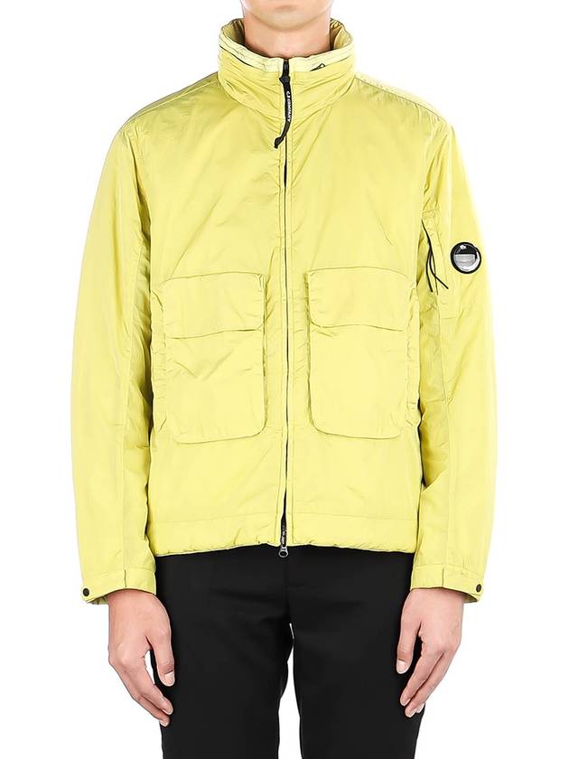 Lens Wappen Pocket High Neck Nylon Zip Up Jacket Yellow - CP COMPANY - BALAAN 2