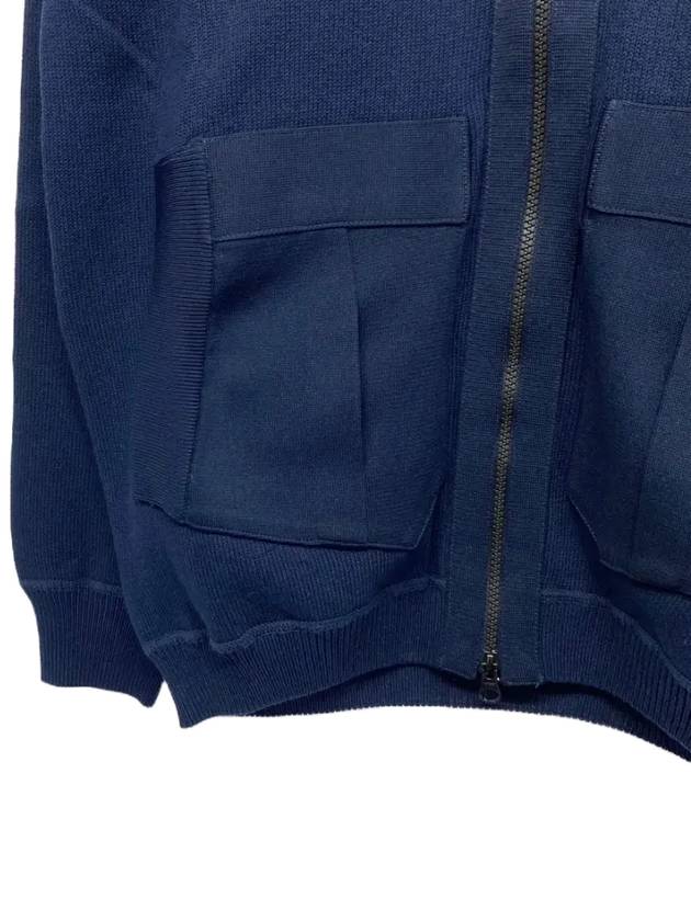 Lens Patch Pocket Knit Zip-Up Jacket Navy - CP COMPANY - BALAAN 4