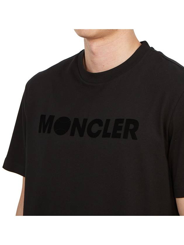 Maglia Logo Cotton Short Sleeve T-Shirt Black - MONCLER - BALAAN 7