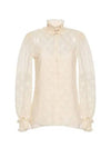 Women's GG Lace Blouse Ivory - GUCCI - BALAAN 2