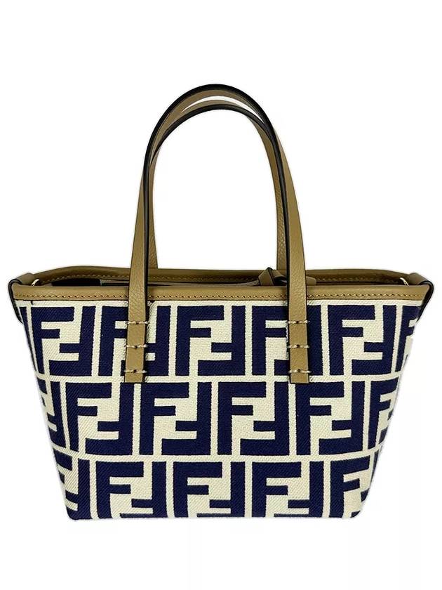 Roll FF Jacquard Small Tote Bag Blue - FENDI - BALAAN 2