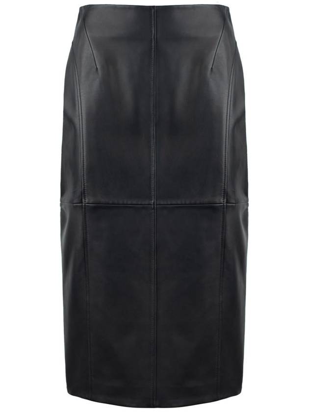 Max Mara Black Leather Skirt - MAX MARA - BALAAN 1