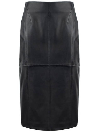 Max Mara Black Leather Skirt - MAX MARA - BALAAN 1