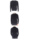 Men's Superfine Wool Crew Neck Knitted Sweater Navy - PRADA - BALAAN 5