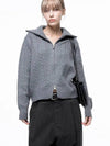 Four Woman Women s Soft Cable Zip up Knit Cardigan Gray W243TP03GR - CHANCE'S NOI - BALAAN 7