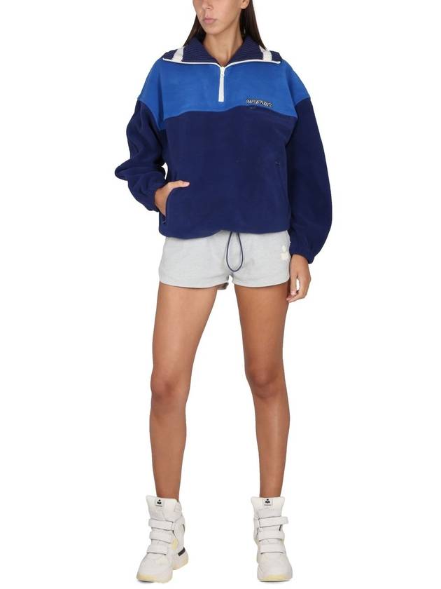 Malti Zip-Up Fleece Sweatshirt Blue - ISABEL MARANT - BALAAN 3