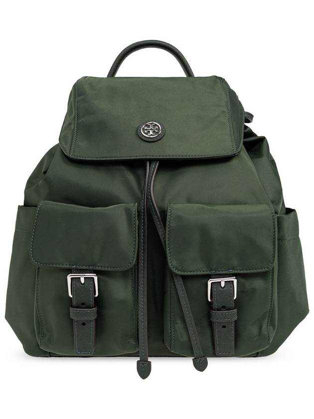 Virginia Flap Nylon Backpack Green - TORY BURCH - BALAAN 2