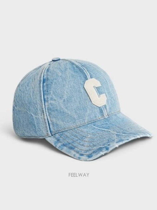 Initial Baseball Cap Denim Westside Wash Destroyed - CELINE - BALAAN 2