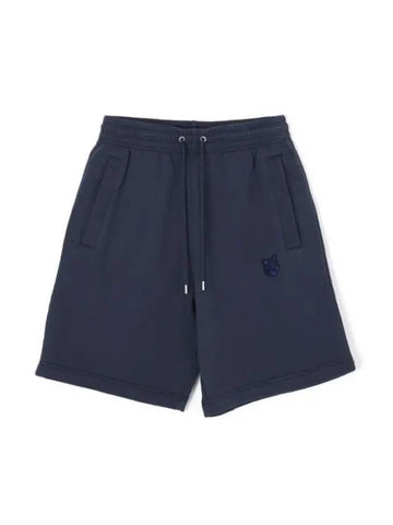 Bold Fox Head Patch Oversized Jog Shorts Navy - MAISON KITSUNE - BALAAN 1