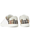 Check Leather Suede Sneakers Natural White Archive Beige - BURBERRY - BALAAN 7