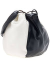 Logo Drawstring Leather Bucket Bag White - JIL SANDER - BALAAN 3