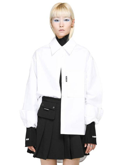 Oversized Unbalanced Shirt White - FAN YOUNG - BALAAN 2