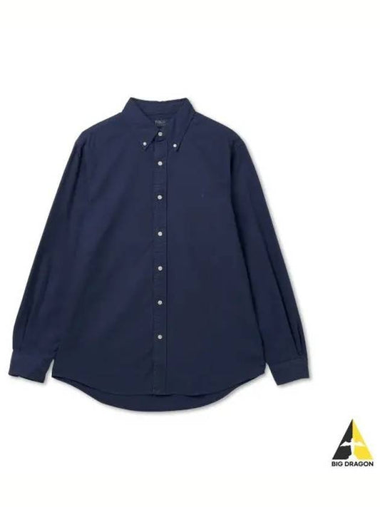 Custom Long Sleeve Oxford Shirt Spring Navy - POLO RALPH LAUREN - BALAAN 1