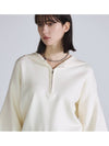 Half Zip Up Hood Pullover Knit Top Ivory - THE GREEN LAB - BALAAN 4