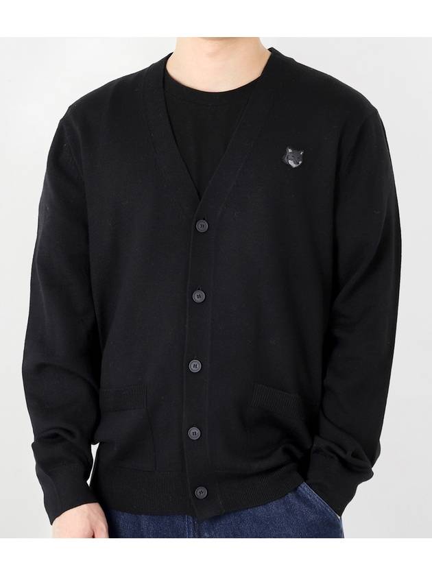 Bold Fox Head Patch Regular Cardigan Black - MAISON KITSUNE - BALAAN 2