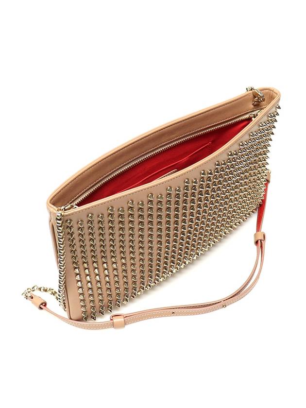 Women s Christian Louboutin 1165013 Beige Calfskin Spike LOUBIPOSH Clutch Chain Shoulder Bag gt Gangbuk used luxury goods - CHRISTIAN LOUBOUTIN - BALAAN 7