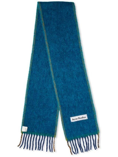 Mohair Wool Fringe Muffler Blue - ACNE STUDIOS - BALAAN 1