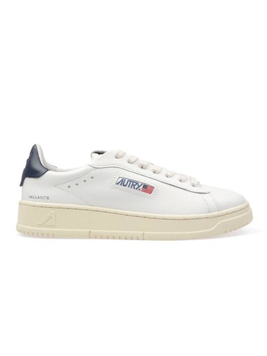 Dallas Navy Tab Leather Low Top Sneakers White - AUTRY - BALAAN 1