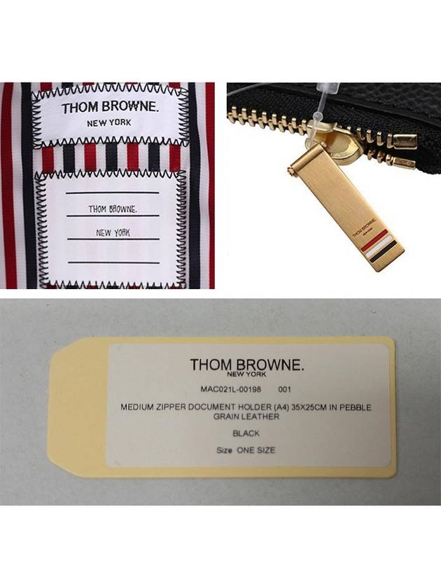 Medium Document Holder Clutch Bag Black - THOM BROWNE - BALAAN 7