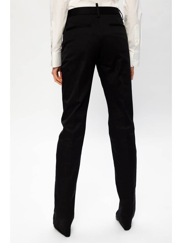 BLACK BRANDED PLEATFRONT TROUSERS - DSQUARED2 - BALAAN 3