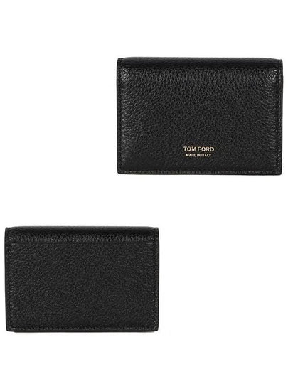 Logo Leather Card Wallet Black - TOM FORD - BALAAN 2