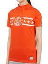 Women's Strike Mock Neck Short Sleeve T-Shirt Orange - HORN GARMENT - BALAAN 3