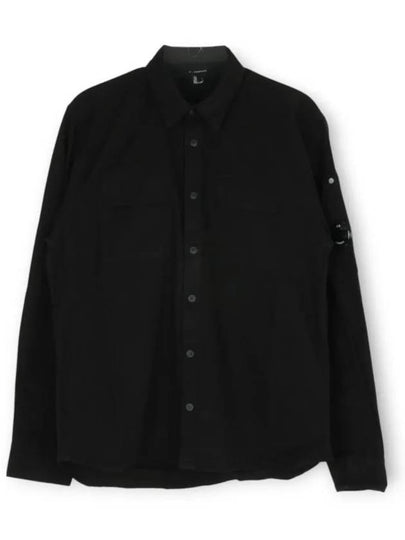 Men's Lens Wappen Long Sleeve Shirt Black - CP COMPANY - BALAAN 2