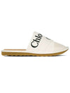 Woody Logo Strap Canvas Slippers White - CHLOE - BALAAN 3