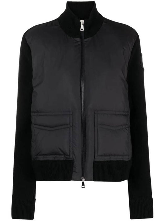 Fleece Down Padding Zip-Up Jacket Black - MONCLER - BALAAN 1