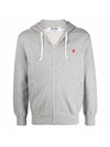 Mini Red Heart Logo Zip Up Hoodie Grey - COMME DES GARCONS - BALAAN 1