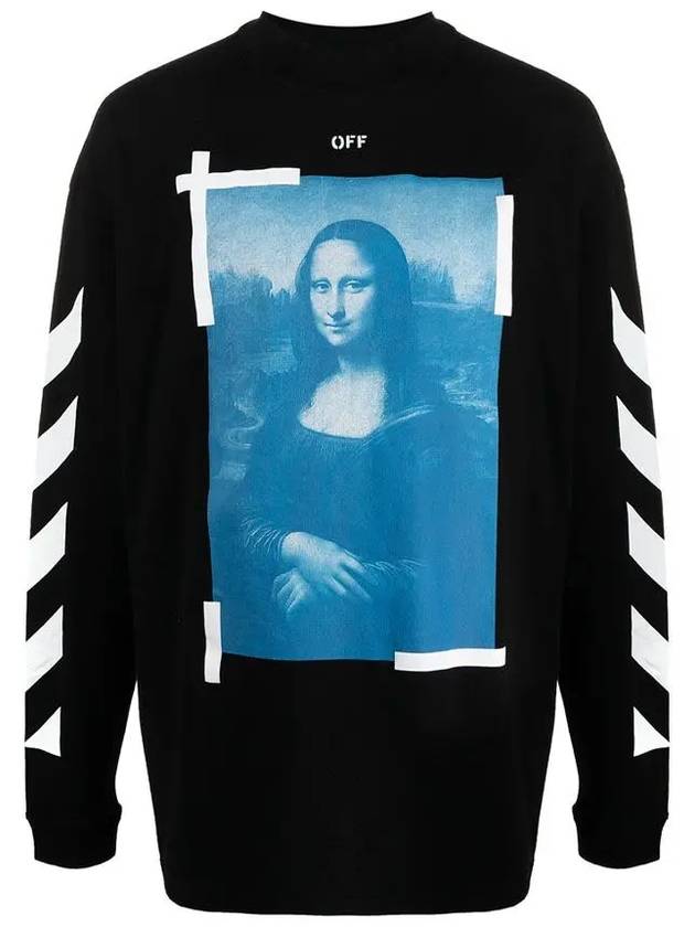 Mona Lisa Mock Neck Long Sleeve T-Shirt Black - OFF WHITE - BALAAN 2