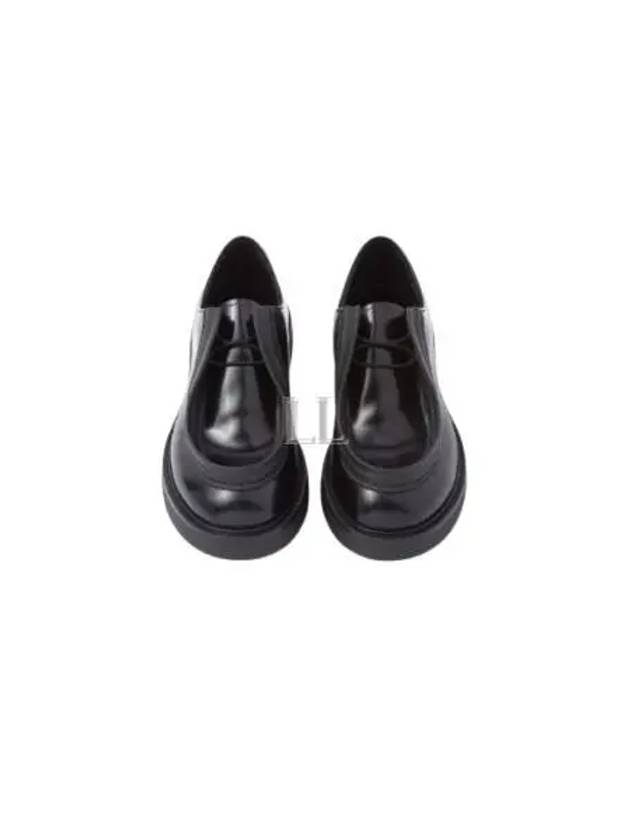 Diapason Opaque Brushed Leather Lace-Up Shoes Black - PRADA - BALAAN 2