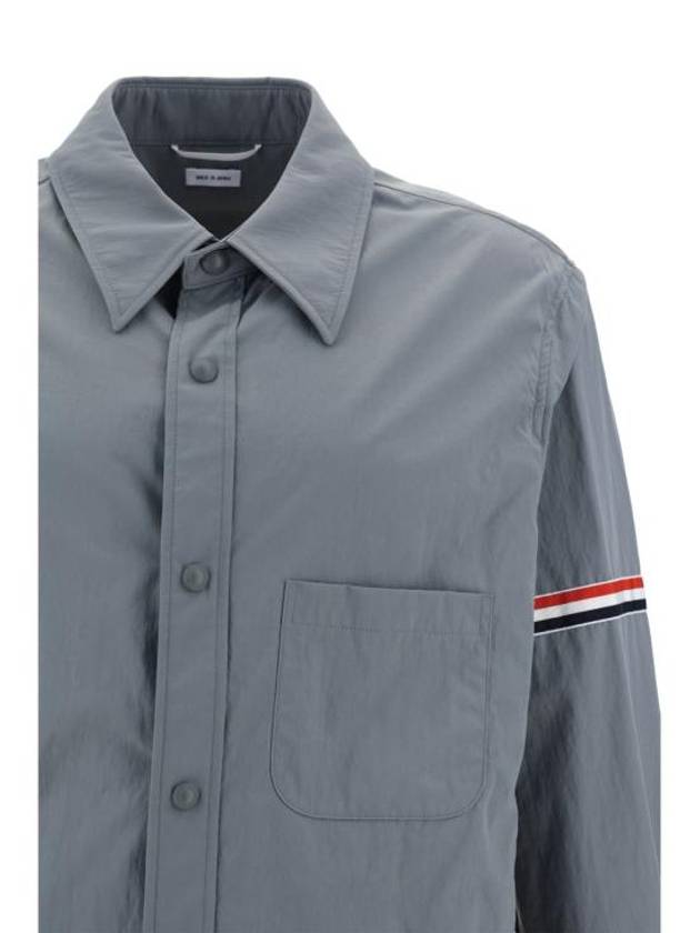 Three Stripes Armband Nylon Long Sleeve Shirt Grey - THOM BROWNE - BALAAN 4