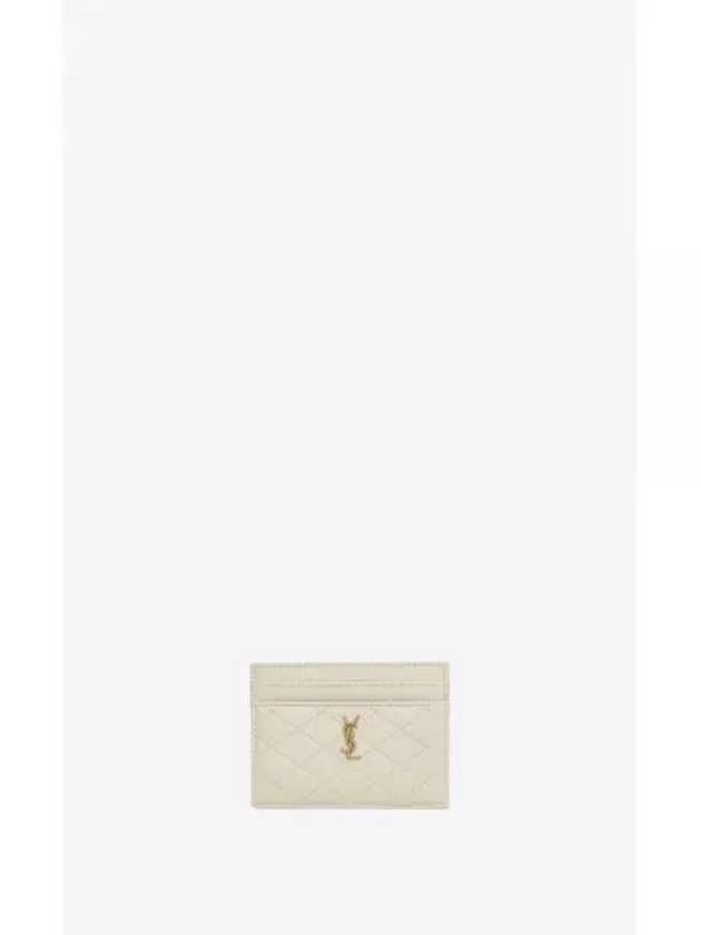 Monogram Gabi Gold Hardware Logo Quilting Card Wallet Vintage White - SAINT LAURENT - BALAAN 2