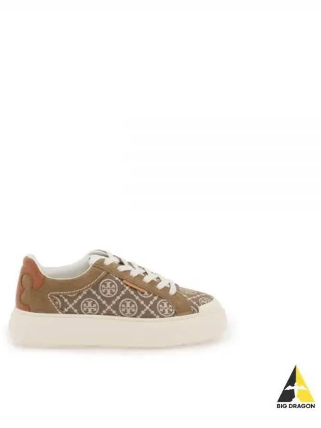 Ladybug Monogram Low Top Sneakers Brown - TORY BURCH - BALAAN 2