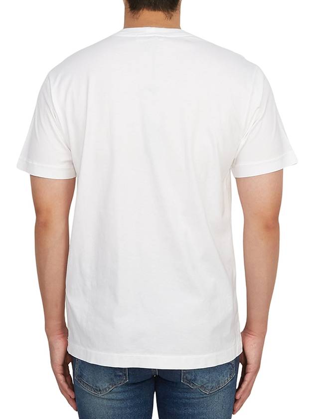 Slimfit Cotton Jersey Short Sleeve T-shirt White - STONE ISLAND - BALAAN 5