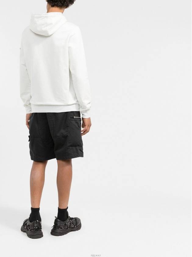 Garment Dyed Cotton Stretch Fleece Hoodie White - STONE ISLAND - BALAAN 5