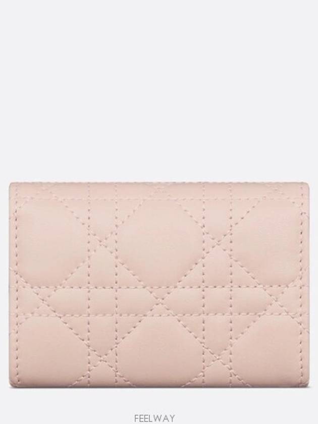 XS Lady Cannage Lambskin Half Wallet Powder Pink - DIOR - BALAAN 5