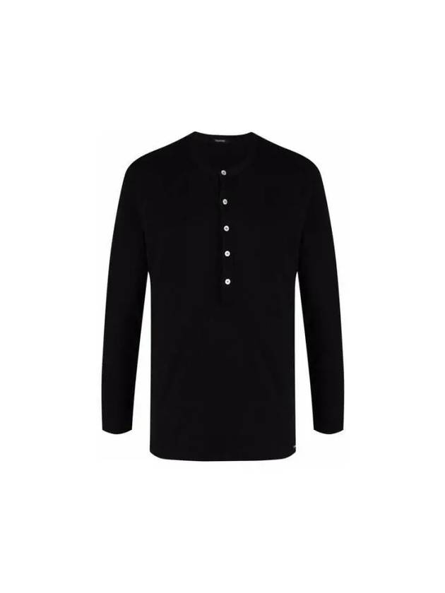 Henry Neck Long Sleeve T-Shirt Black - TOM FORD - BALAAN 2