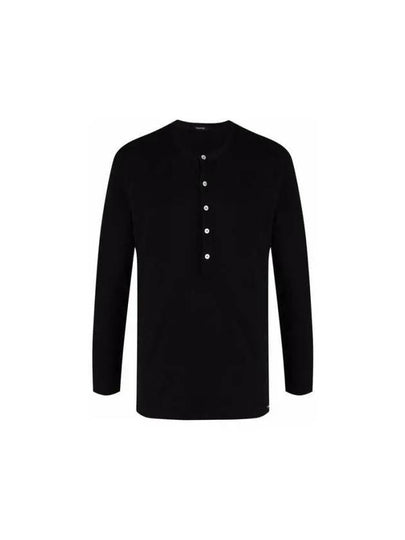 Henry Neck Long Sleeve T-Shirt Black - TOM FORD - BALAAN 2