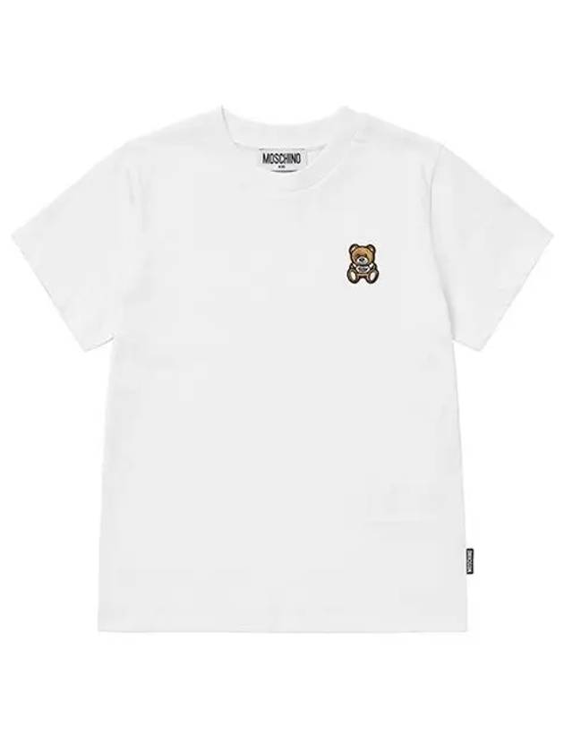 Short sleeve HTM04K LAA10 10063 Teddy bear logo patch kids t shirt - MOSCHINO - BALAAN 1